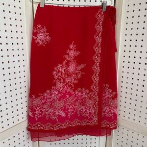 Muse Red Floral Swim Sarong